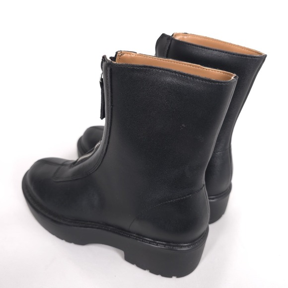 STEVE MADDEN Women's New Boots Size 7 M Black LEATHER Jones Monrow Zipper Combat - Picture 8 of 11